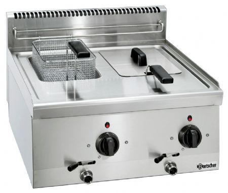 Friteuse 600, B600, 2x6L Gaz Encastrable 2 cuves de 6 L 6,6 kW - Bartscher - 131413