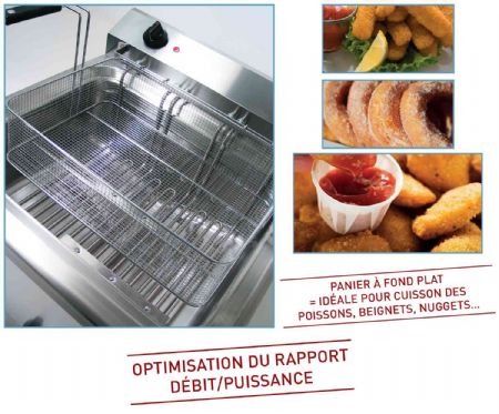 Friteuse cuve ronde professionnelle Triphasé 1 cuve 18 L - Sofraca - 13144AC