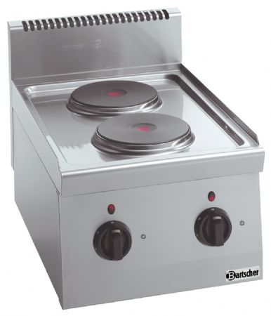 Fourneau profondeur 650 Réchaud électrique 600 2PLTG Triphasé - Bartscher - 131723