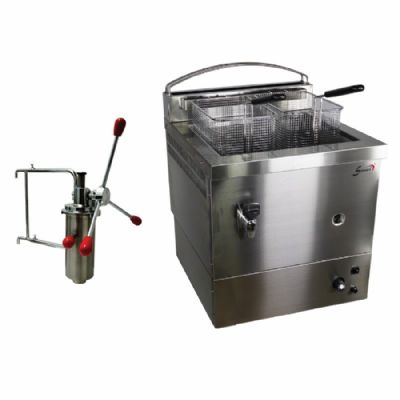 Pack Friteuse foraine gaz bouteille (butane) 1 cuve 10L spcial surgels avec Doseur de Chichis