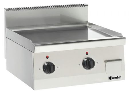 Plaque à snacker pro profondeur 600 grill 600, B400, lisse, CD - Bartscher - 132125