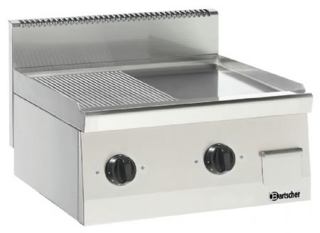 Plaque à snacker pro profondeur 600 grill 600, B600, 1/2-1/2 - Bartscher - 132255