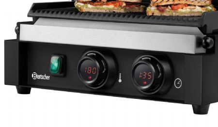 Grill panini professionnel à poser, simple, en fonte émaillée de 340x220 mm - Bartscher - 150127
