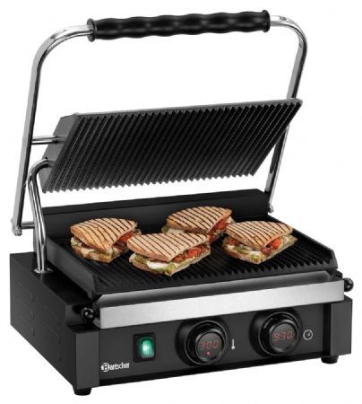 Grill panini professionnel à poser, simple, en fonte émaillée de 340x220 mm - Bartscher - 150127