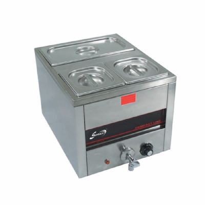 Bain marie lectrique compact  poser avec robinet de vidange 1 cuve de 18L - 1xGN1/3 + 2xGN1/6 ( ou 4xGN1/6)