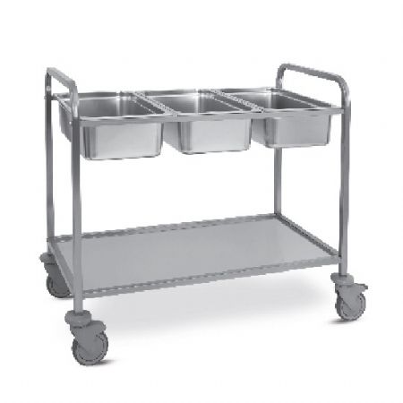 Chariots pour bacs GN avec 1 etagere inferieure - 3xGN1/1 hauteur 200 mm