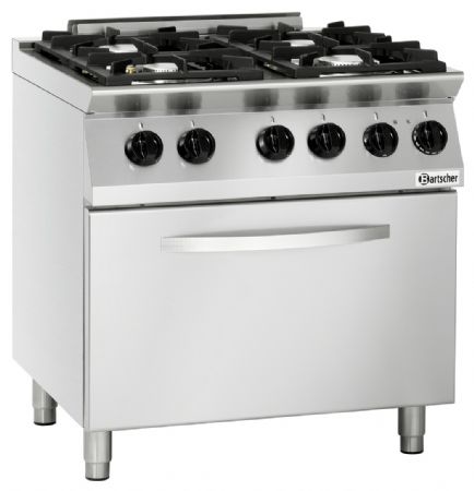 Fourneau profondeur 700 à gaz MFG 7341 avec 4 brûleurs, Gaz - Bartscher - 1582011