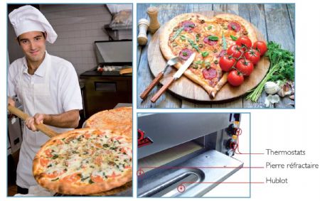 Four à pizzas professionnel électrique Triphasé 1 chambre 4 pizzas ø 240 mm - Sofraca - 18514