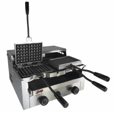 Gaufrier forain gaz rversible 2 fers pour 4 gaufres - 23-30 gauffres/h