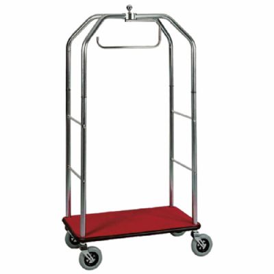 Chariot pour bagages et vtements chrom base rouge avec capacit 150 kg