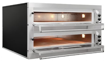 Four à Pizzas professionnel électrique ET205, 2BK 1050x1050, Triphasé, 2 chambres, 18 pizzas, Ø 33 cm - Bartscher - 2002170