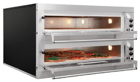 Four à Pizzas professionnel électrique ET205, 2BK 1050x1050, Triphasé, 2 chambres, 18 pizzas, Ø 33 cm - Bartscher - 2002170
