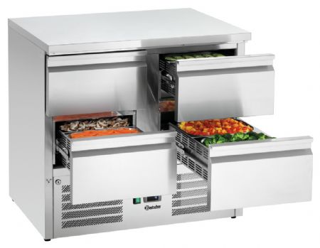 Table desserte réfrigérée Mini 900S4 4 tiroirs positifs capacité 180 L - Bartscher - 200282