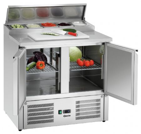 Saladette réfrigérée Table de préparation 900T2 2 portes 260 litres 0-10 °C - Bartscher - 200359