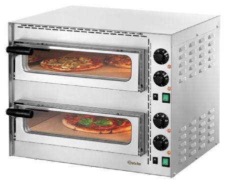 Petits four à pizza pro Mini Plus 2 avec 2 chambres vitrées pour 2 pizzas de 30 cm - Bartscher - 203535
