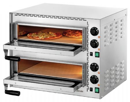 Petits four à pizza pro Mini Plus 2 avec 2 chambres vitrées pour 2 pizzas de 30 cm - Bartscher - 203535