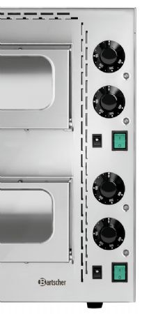 Petits four à pizza pro Mini Plus 2 avec 2 chambres vitrées pour 2 pizzas de 30 cm - Bartscher - 203535