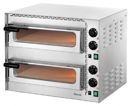 Petits four à pizza pro Mini Plus 2 avec 2 chambres vitrées pour 2 pizzas de 30 cm - Bartscher - 203535
