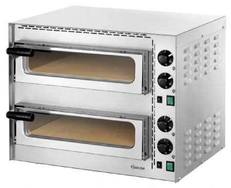 Petits four à pizza pro Mini Plus 2 avec 2 chambres vitrées pour 2 pizzas de 30 cm - Bartscher - 203535