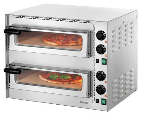 Petits four à pizza pro Mini Plus 2 avec 2 chambres vitrées pour 2 pizzas de 30 cm - Bartscher - 203535