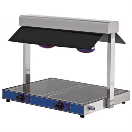 Plaque chauffante 2 x bain-marie GN 1/1 avec 2 lampes halogènes - Virtus - 2093A1E