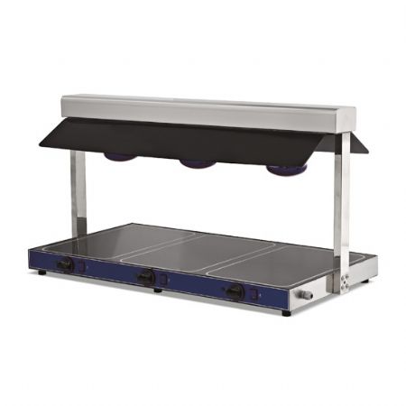 Plaque chauffante 3 x bain-marie GN 1/1 avec 3 lampes halogènes - Virtus - 2093A2