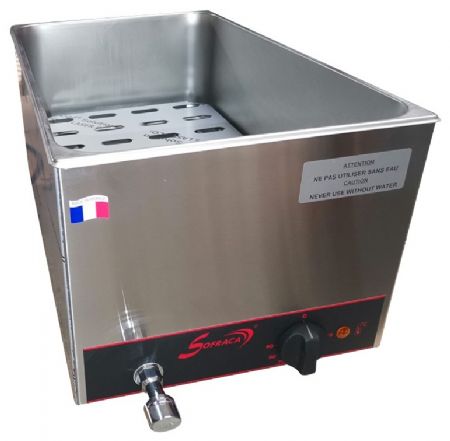 Bain-marie professionnel à poser cuve GN 1/1 avec robinet de vidange - Sofraca - 21142