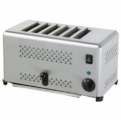 Grille-pain inox 6 tranches puissance 2,5 kW - 270 x 410 x 220 mm