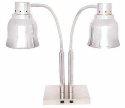 Lampe chauffante lectrique double chrome sur socle