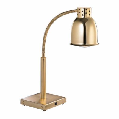 Lampe chauffante électrique jaune cuivré sur socle Lampe chauffante électrique jaune cuivré sur socle