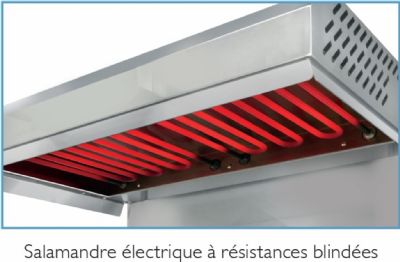 Salamandre lectrique  plafond fixe et rsistance blindes 2 zones de chauffe - grille 740x375mm