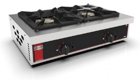 Cuisinière professionnelle à poser 2 feux 14 kW - Sofraca - 27026-2