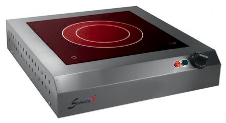 Réchaud professionnel vitrocéramique Monophasé 1 feu 3500 W - Sofraca - 27102SSP