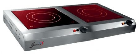 Réchaud professionnel vitrocéramique Monophasé 2 feux 2x2100 W - Sofraca - 27114S