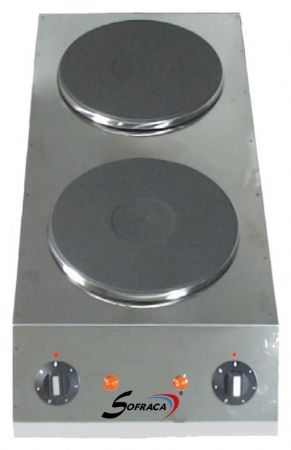 Réchaud professionnel Triphasé 2 feux 4000 W - Sofraca - 27154SP