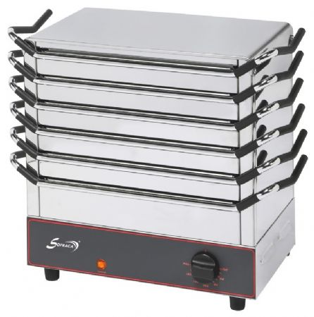 Chauffe aliments professionnel 6 plaques 650 W - Sofraca - 28006