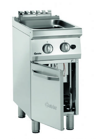 Cuiseur ptes gaz sur meuble 1 porte battante 24 L - 400x700x850 mm