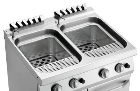 Cuiseur à pâte pro profondeur 700 gaz 700, L800, 2x24L - Bartscher - 2853101