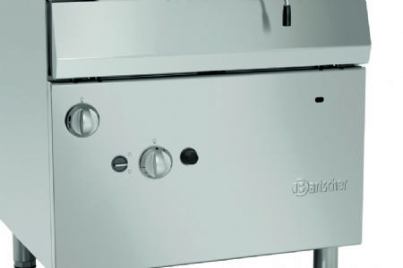 Braisire basculante  gaz avec cuve 60 litres sur coffre ferm- 800x700x850 mm