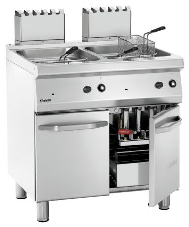 Friteuse professionnelle profondeur 700 gaz 700, L800, 2x15L, Gaz, sur pied, 2 cuves de 15 L, 30 kW - Bartscher - 2859271