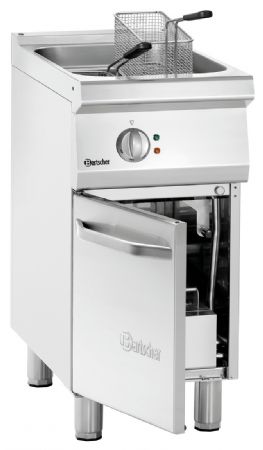 Friteuse professionnelle profondeur 700, L400, 15L, sur pied, Triphasé, 1 cuve, 15 litres, 15 kW - Bartscher - 286917