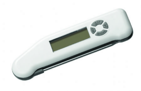 Thermomtre tanche avec sonde de temprature  coeur dpliable blanc - 155x45x23 mm