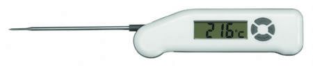 Thermomtre tanche avec sonde de temprature  coeur dpliable blanc - 155x45x23 mm