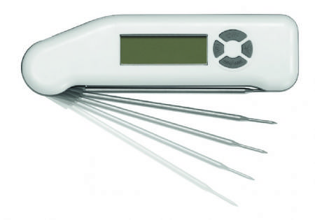 Thermomtre tanche avec sonde de temprature  coeur dpliable blanc - 155x45x23 mm