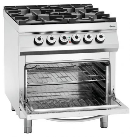 Fourneau profondeur 900 électrique,4 foyers,four électrique2/1GN - Bartscher - 2952271