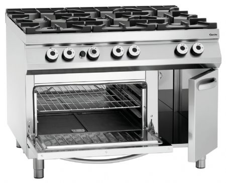 Fourneau profondeur 900 gaz,6 foyers,Four gaz2/1GN,NS - Bartscher - 2952291