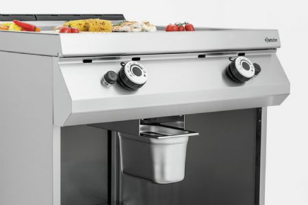 Plaque grill  gaz rainure sur meuble ouvert - 800x900x900 mm