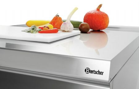 Plan de travail 900, L900, OU en acier inoxydable CNS 18/10 800x900x900 mm - Bartscher - 296106