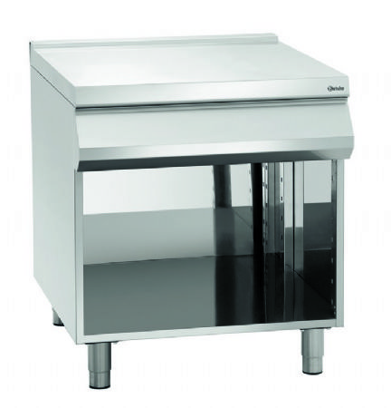 Plan de travail inox sur meuble ouvert - 800x900x900 mm