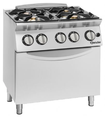 Fourneau gaz sur four 4 zones de cuisson 40 kW - Bartscher - 2992171